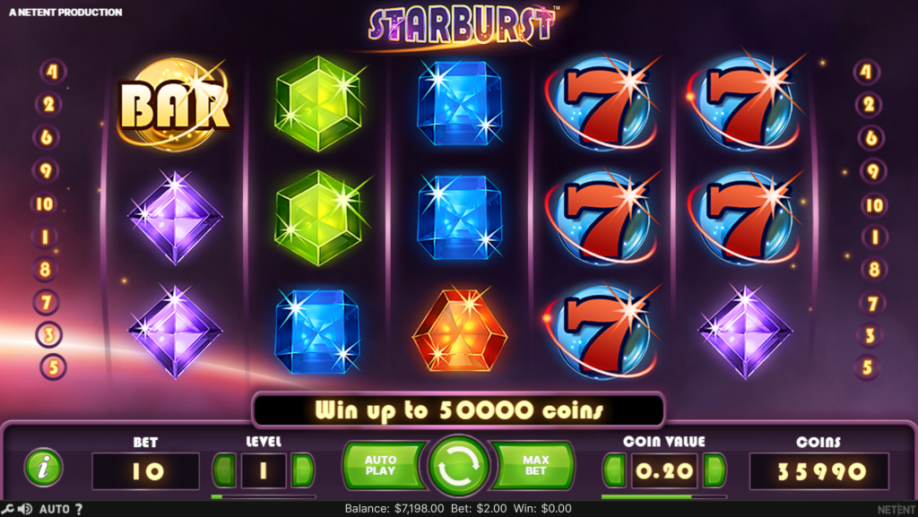 Starburst Slot Symbols & Paytable