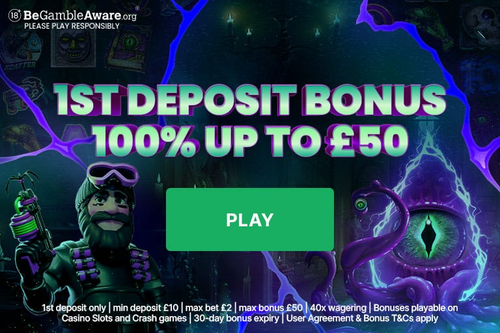 7bet Welcome Bonus Banner - 1st deposit bonus 100% up to £50