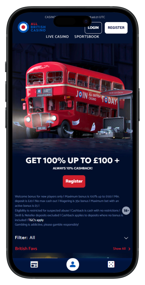All British Casino Mobile View-portrait