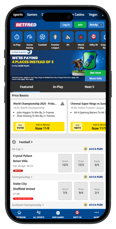 Betfred homepage mobile view-portrait
