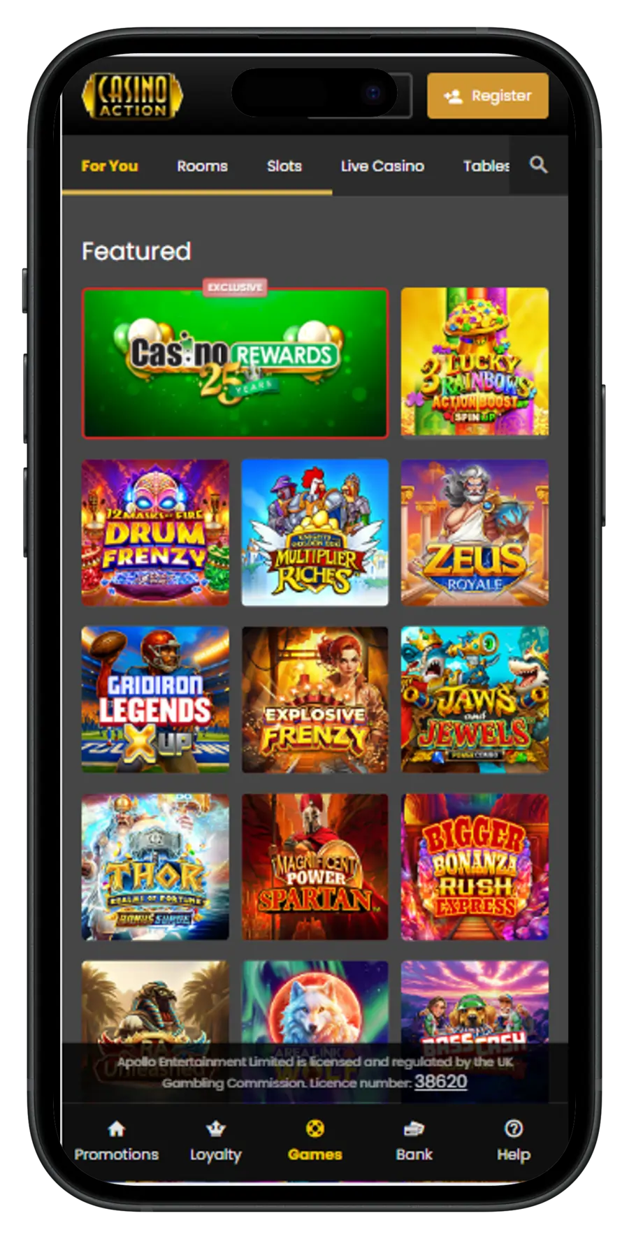 Casino Action Mobile portrait