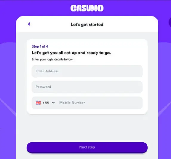 Casumo Casino Registration Page