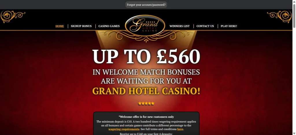 Grand Hotel Casino Homepage