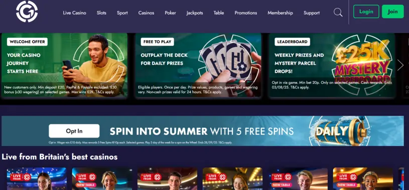 Grosvenor Casino Banner