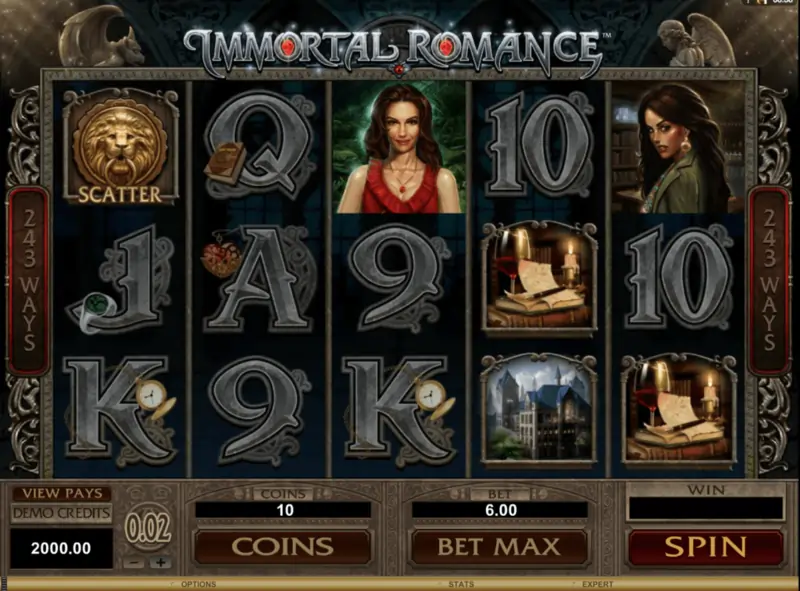 Immortal Romance slot RTP, volatility
