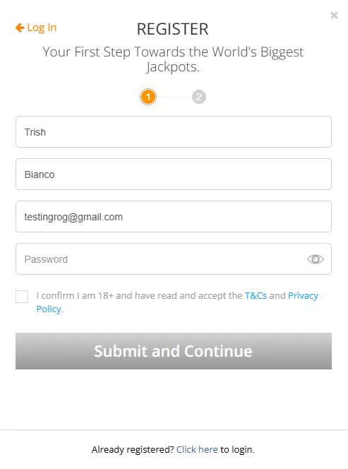 Jackpot Casino Registration