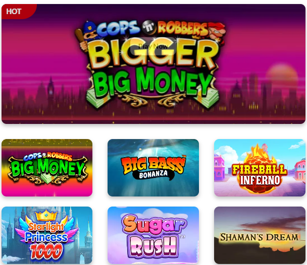 Slot Games availble at Jackpot Mobile Casino