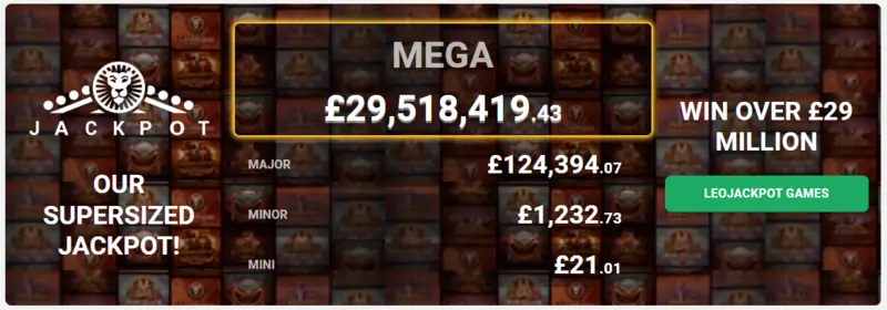 LeoVegas Jackpots