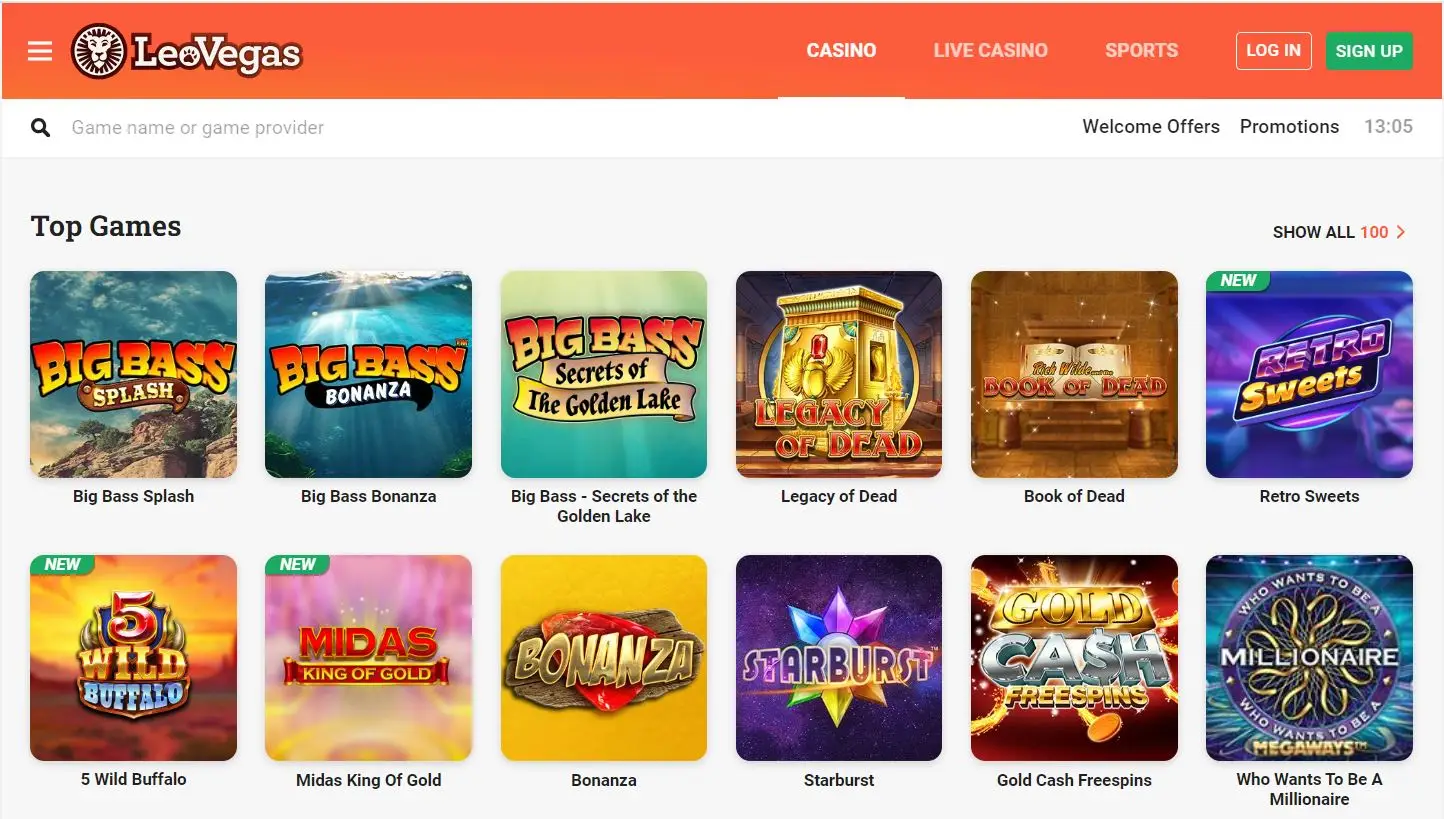 LeoVegas Homepage