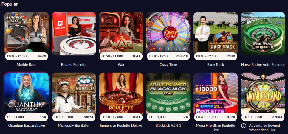 Betano Live Casino