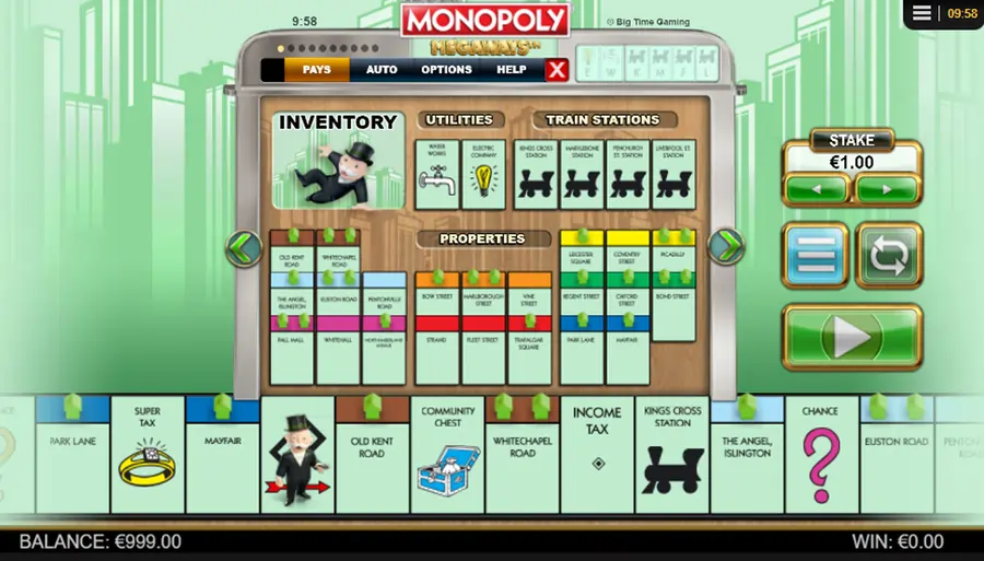 Monopoly Megaways Playline