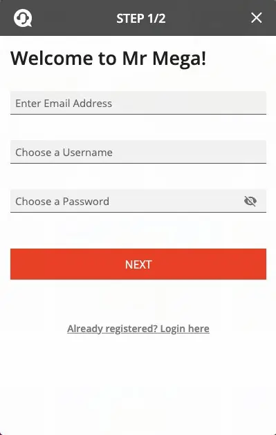 Mr Mega Casino Registration Page