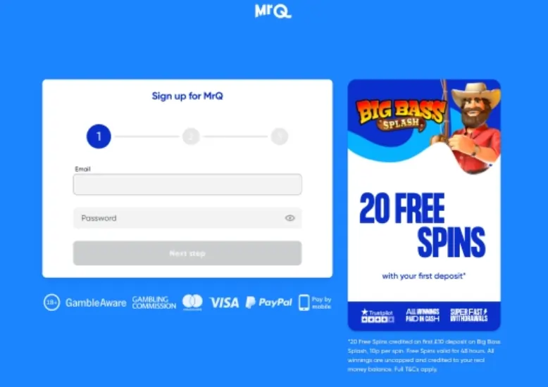 Mr Q Sign Up Page