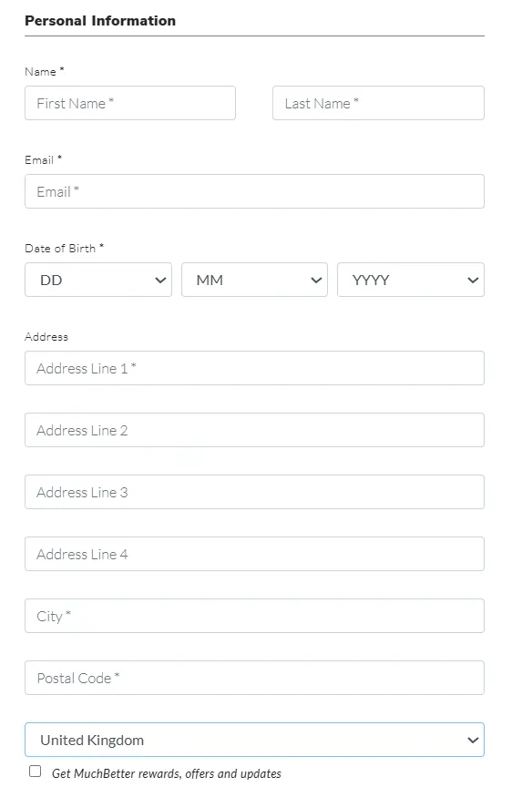 Muchbetter Sign up Page