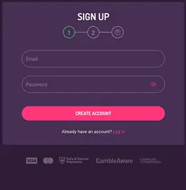 Pink Casino Registration Page