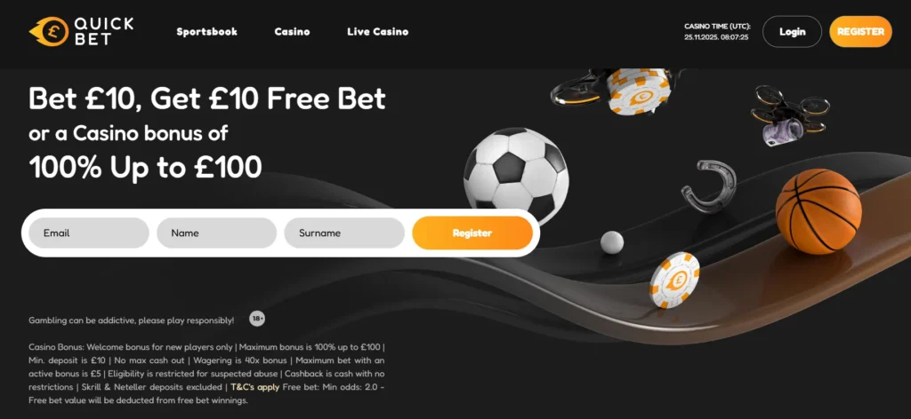 Quick Bet Casino Homepage Banner