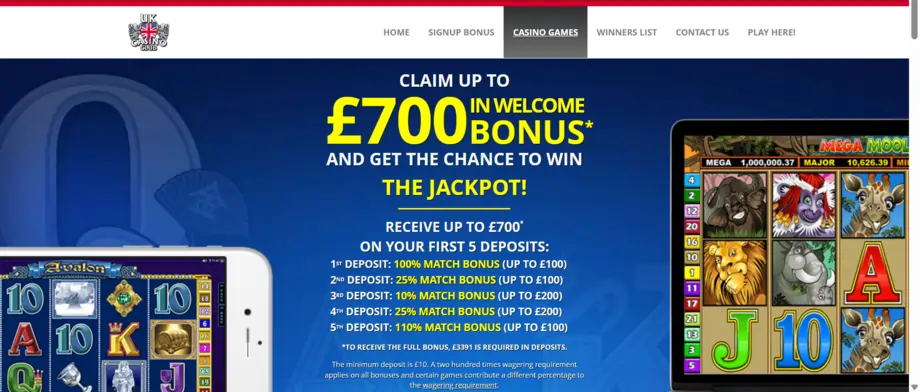 UK Casino Club Homepage