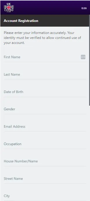 UK Casino Club Registration