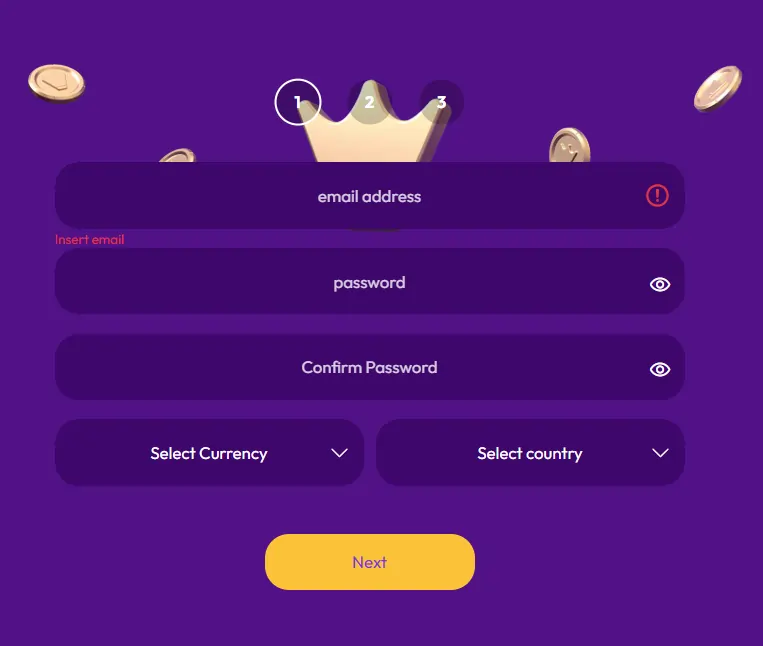 Yako Casino Registration Page