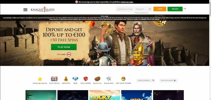 Knightslots user experience and navigation