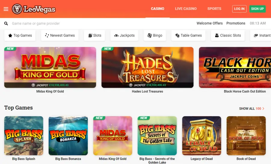 LeoVegas games