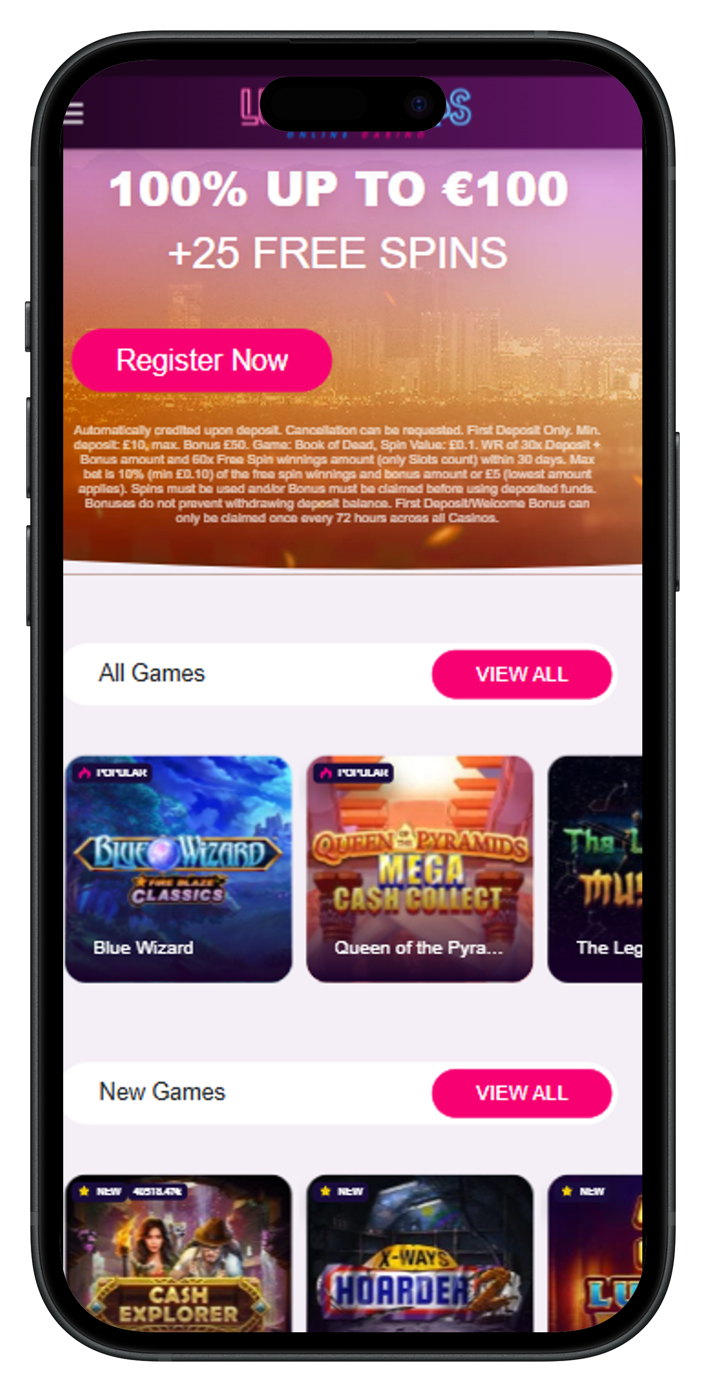 User Experience Lucky Vegas Casino
