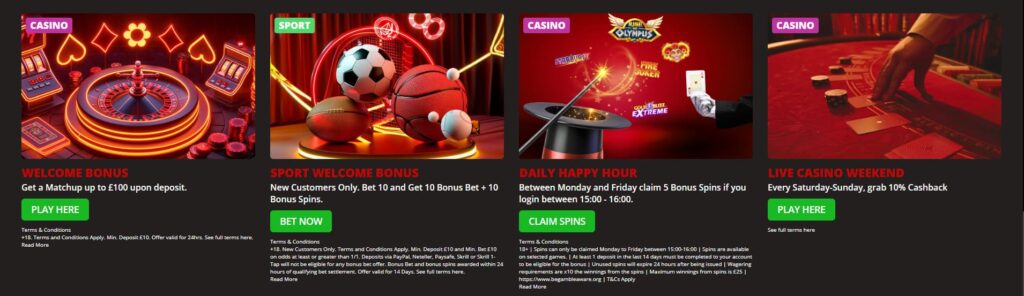 MagicRed Casino bonuses and promotions