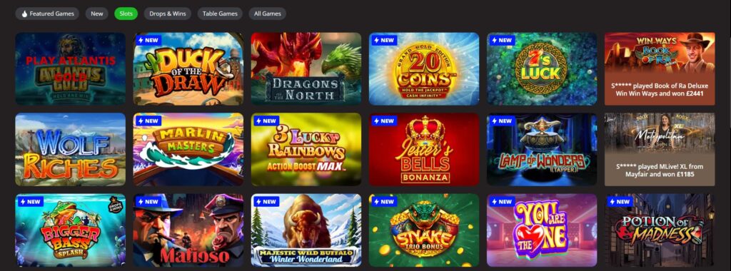 Slots and table games